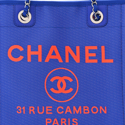 Chanel Mixed Fibers Mini Deauville Tote Blue Orange 8 of 10