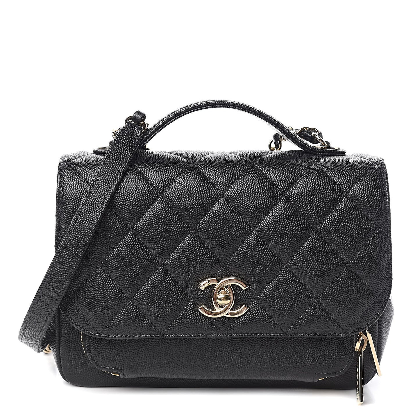 Caviar Quilted Small Business Affinity Flap Black