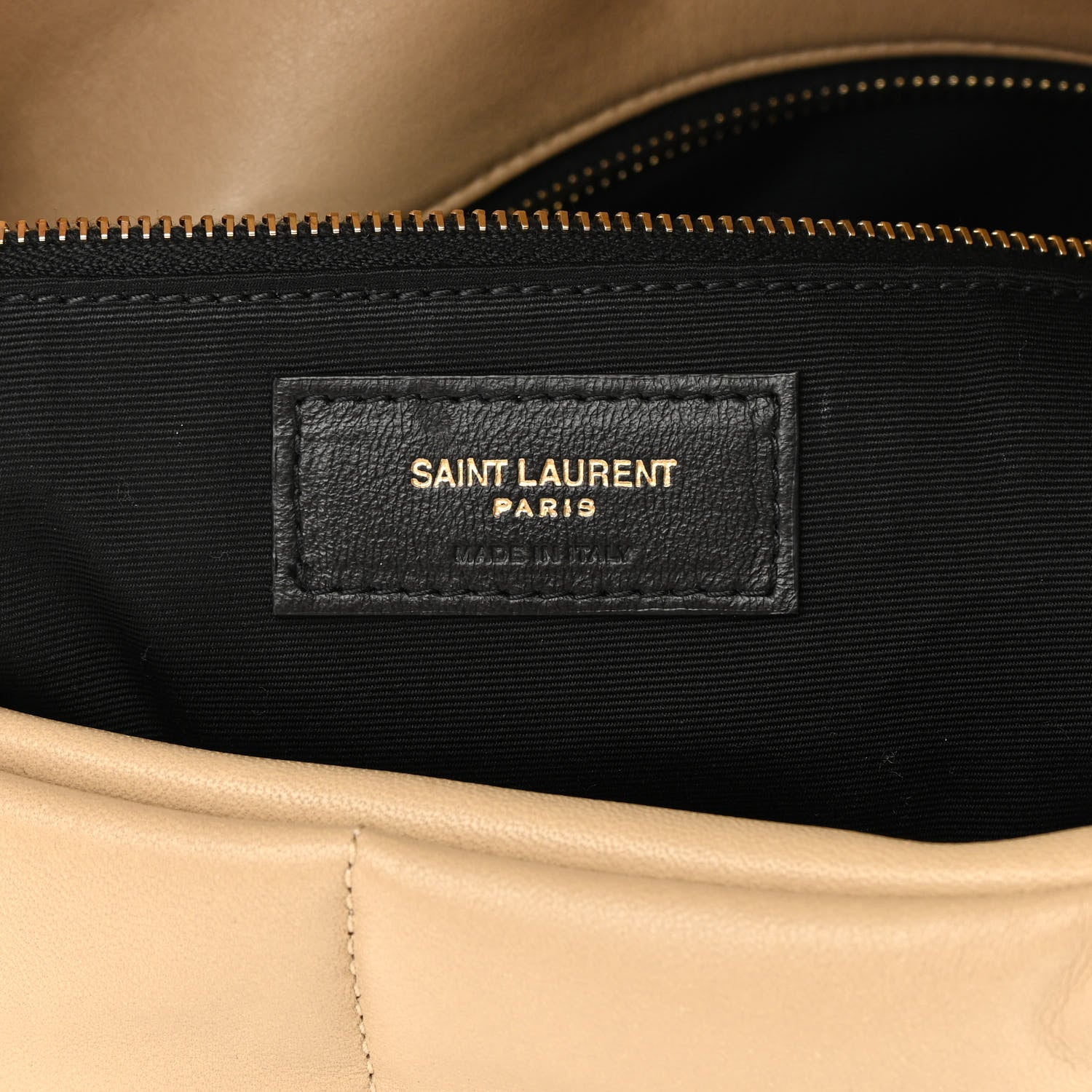 Saint Laurent Lambskin Quilted Medium Loulou Puffer Monogram Chain Satchel Dark Beige 6 of 12