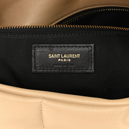 Saint Laurent Lambskin Quilted Medium Loulou Puffer Monogram Chain Satchel Dark Beige 6 of 12
