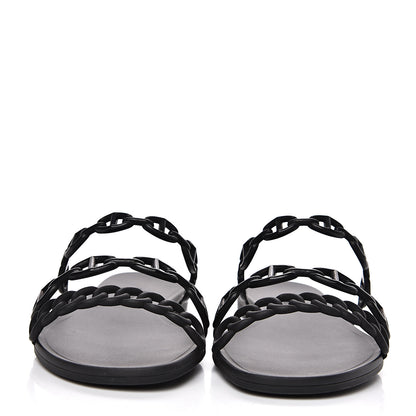 Hermes Rubber Chaine d'Ancre Rivage Sandals 37 Black 2 of 8
