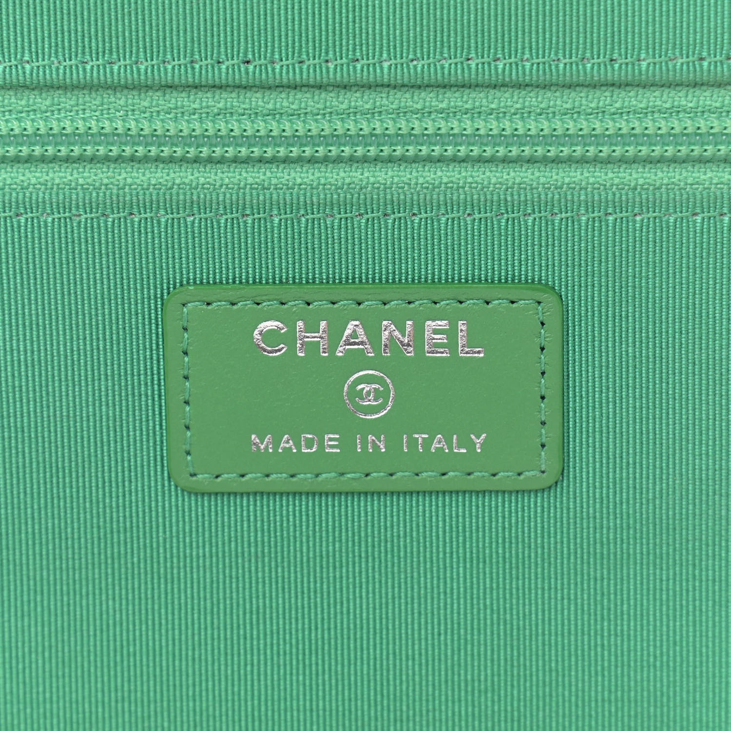 Chanel Tweed Fringe Wallet On Chain WOC Black Green 6 of 10