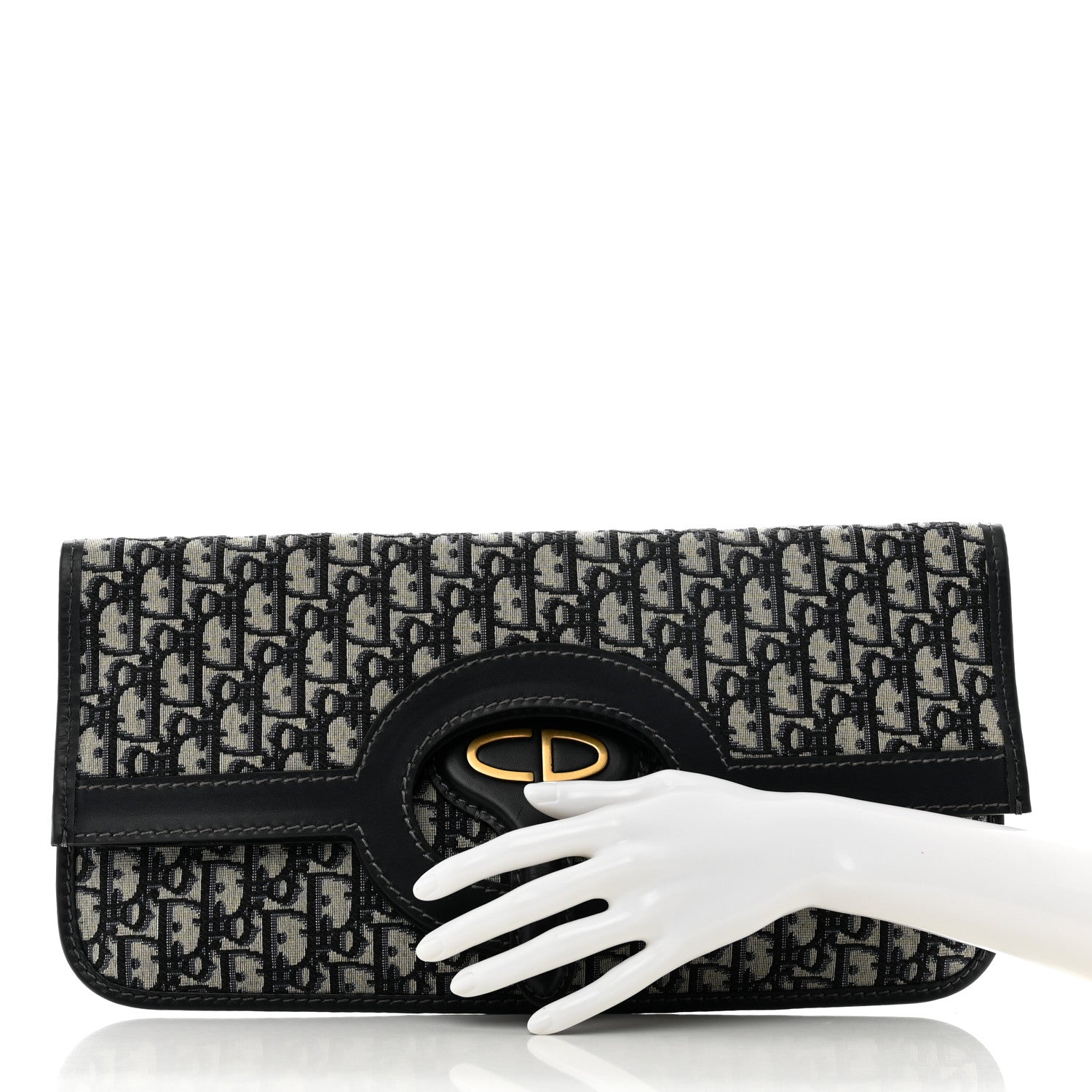 Christian Dior Oblique Fold Over Clutch Blue 2 of 6