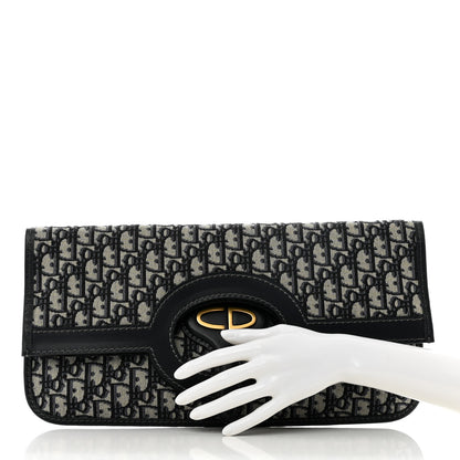 Christian Dior Oblique Fold Over Clutch Blue 2 of 6
