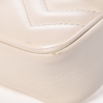 Gucci Calfskin Matelasse Super Mini GG Marmont Shoulder Bag White 10 of 13
