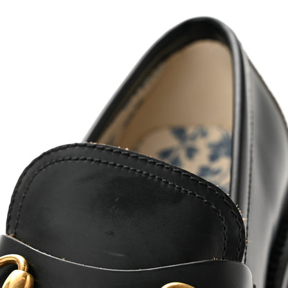 Gucci Cordovan Lux Womens Harald Horsebit 25mm Platform Loafers 37.5 Black 10 of 11