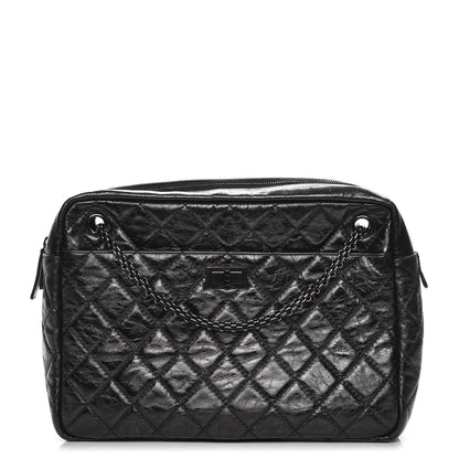 Chanel Metallic Aged Calfskin Quilted Large Reissue Camera Case Black 1 of 7