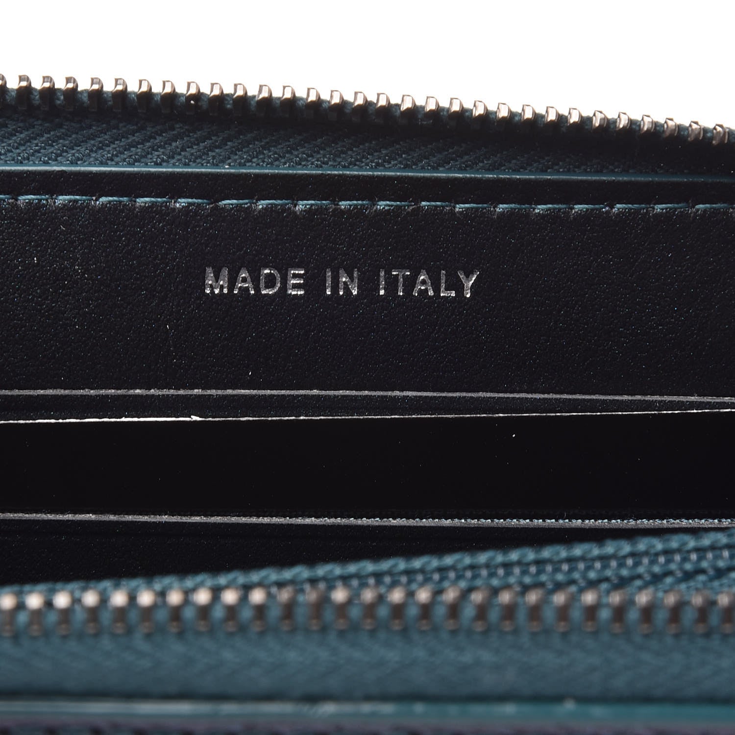 Chanel Iridescent Caviar Quilted Medium Filigree Zip Around Wallet Dark Turquoise 7 of 9
