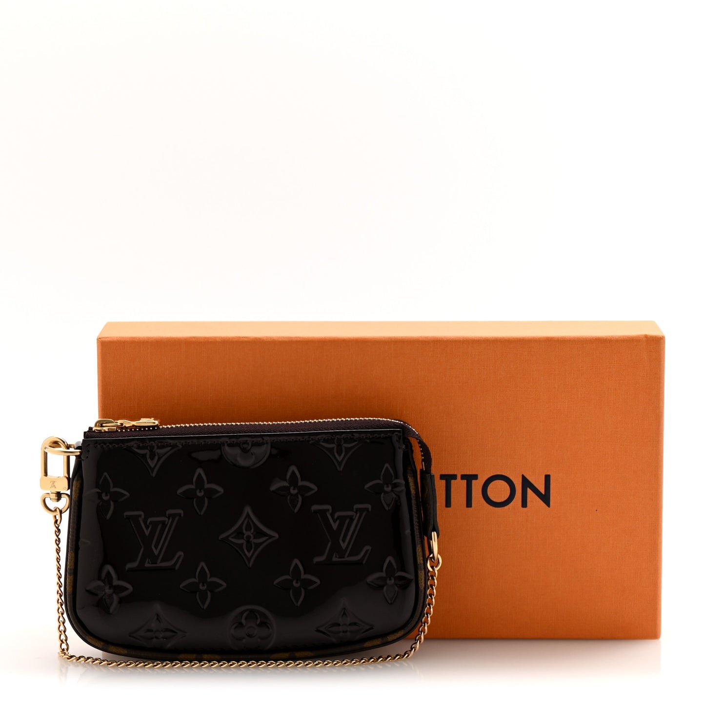 Vernis Monogram Mini Pochette Accessories Amarante