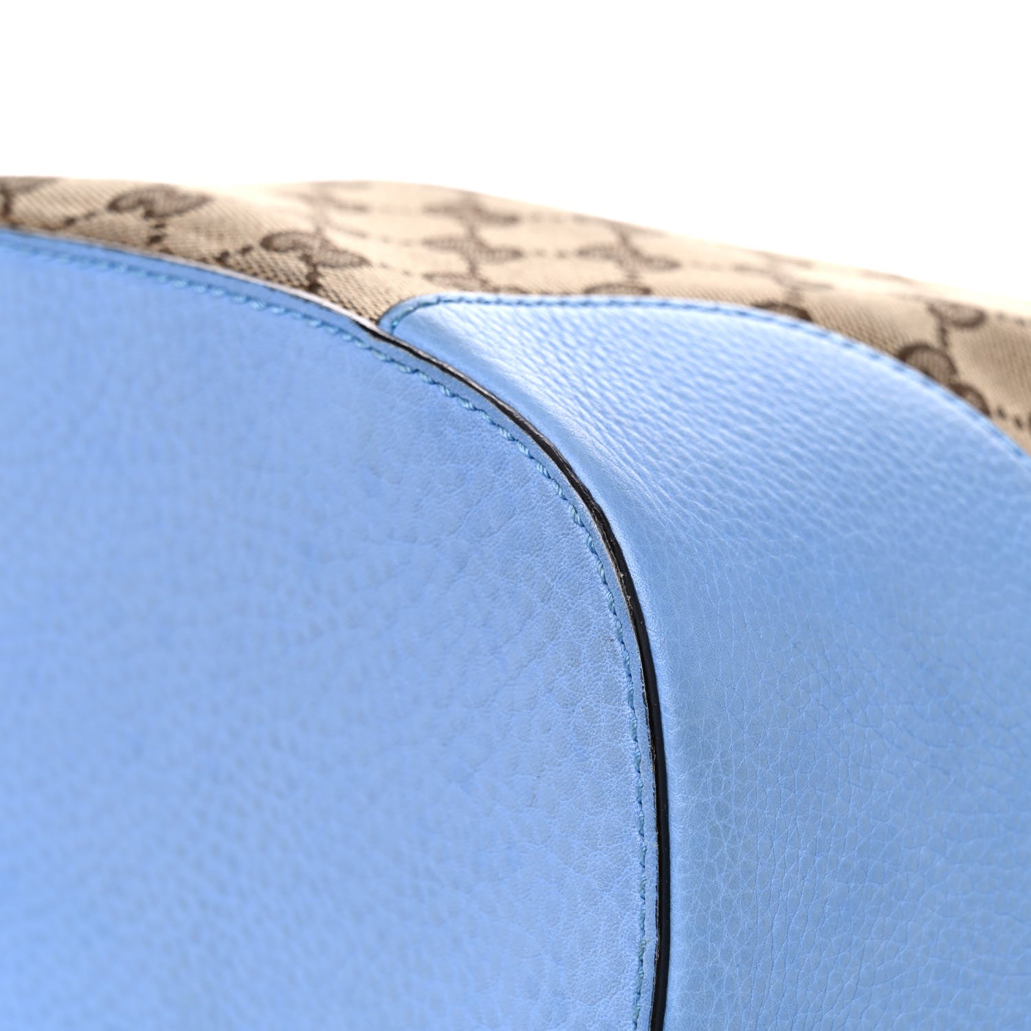 Gucci GG Monogram Calfskin Bucket Bag Blue 10 of 22