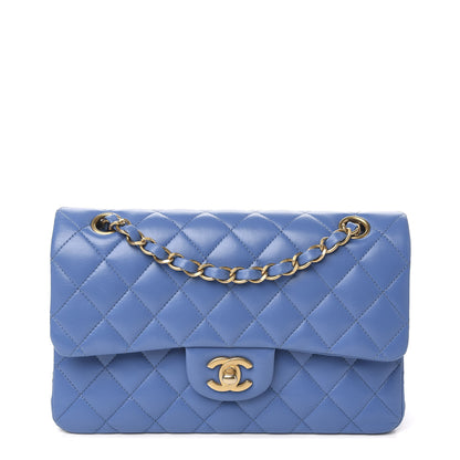 Chanel Lambskin Quilted Small Double Flap Blue 1 of 11