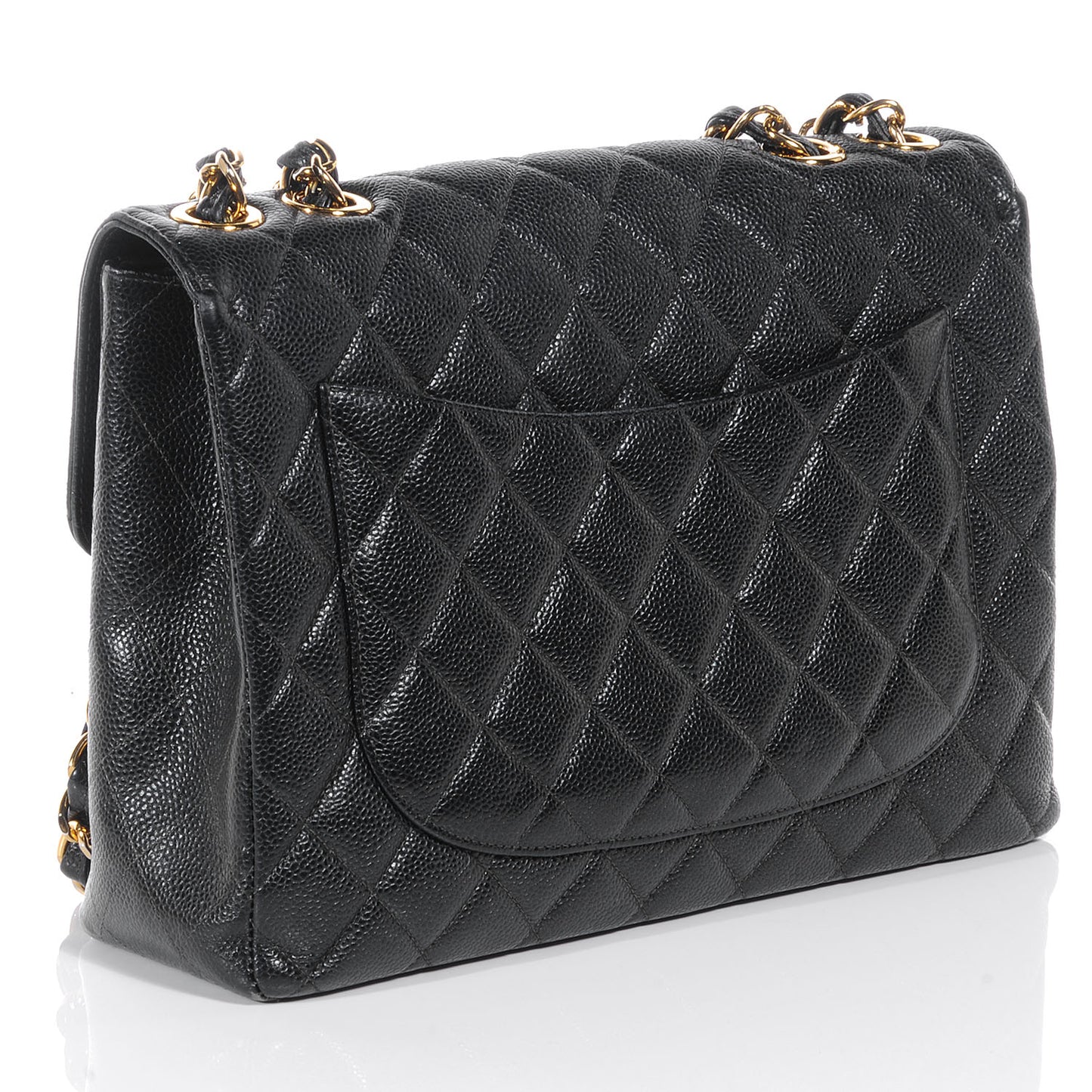 Caviar Jumbo Single Flap Black