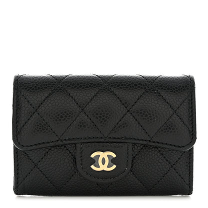 Chanel Caviar Quilted Flap Card Holder Wallet Black 1 of 10