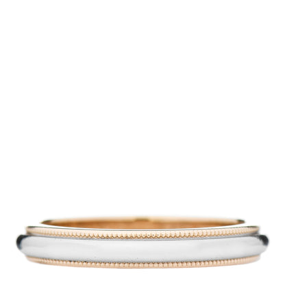 Tiffany Platinum 18K Yellow Gold 3.5mm Milgrain Wedding Band Ring 58 8.5 1 of 5