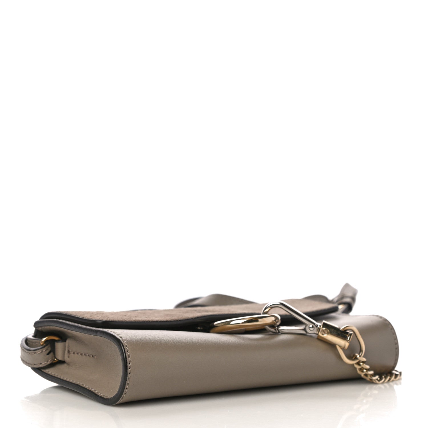 Chloe Suede Calfskin Faye Wallet On Strap Motty Grey 3 of 9