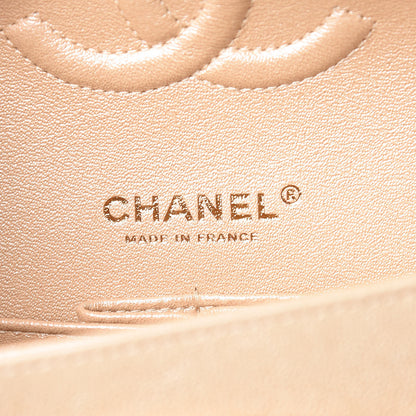Chanel Iridescent Caviar Quilted Medium Double Flap Beige 8 of 11