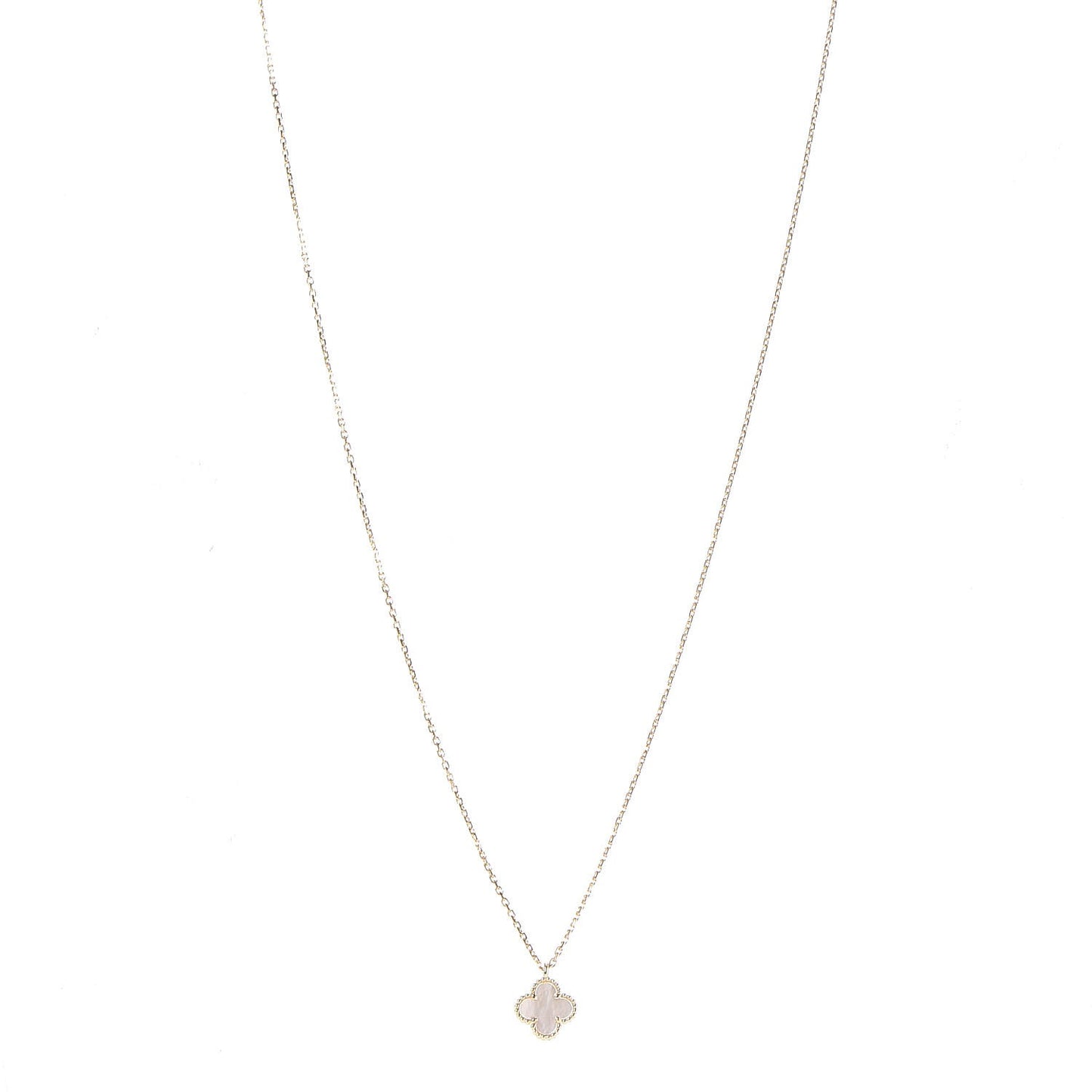 18K Yellow Gold Mother of Pearl Sweet Alhambra Pendant Necklace