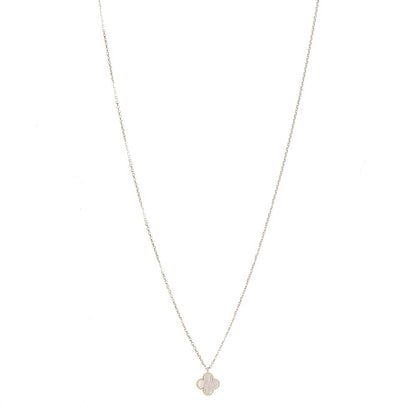Van Cleef & Arpels 18K Yellow Gold Mother of Pearl Sweet Alhambra Pendant Necklace 1 of 9