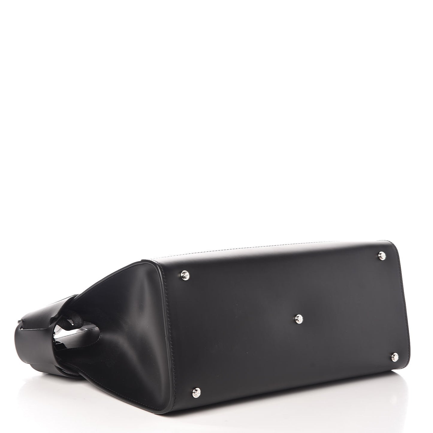 Smooth Calfskin Medium Horizon Satchel Black