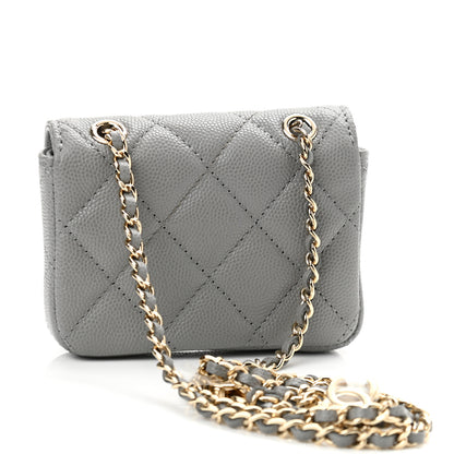 Chanel Caviar Quilted Mini Chain Belt Bag Grey 3 of 12