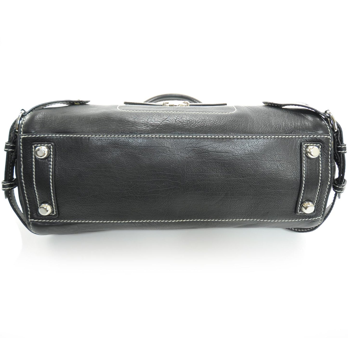 Leather Front Pocket Satchel Black