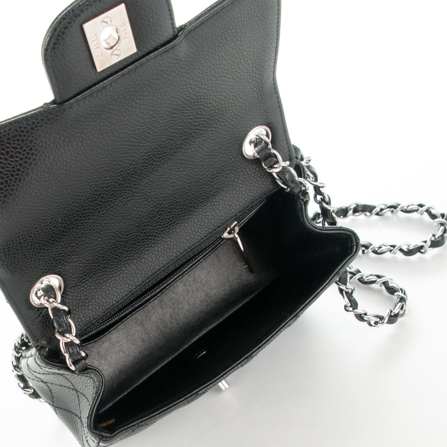 Caviar Quilted Mini Square Flap Black