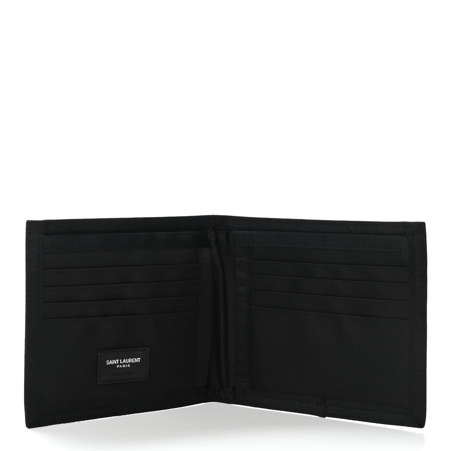 Saint Laurent Nylon Palm Tree Print Buffalo Compact Wallet Black 5 of 6