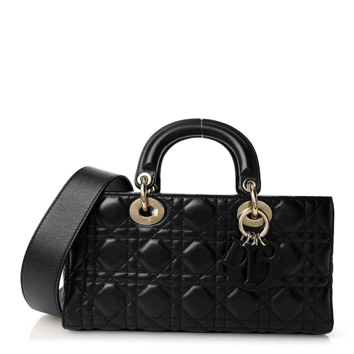 Lambskin Cannage Medium Lady D-Joy Black