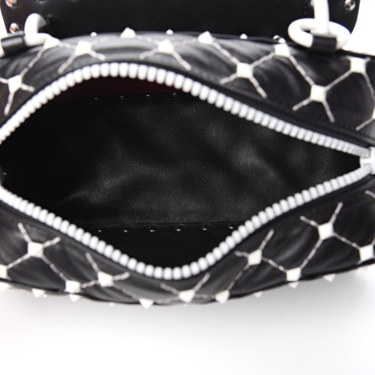 Lambskin Free Rockstud Spike Camera Bag Black
