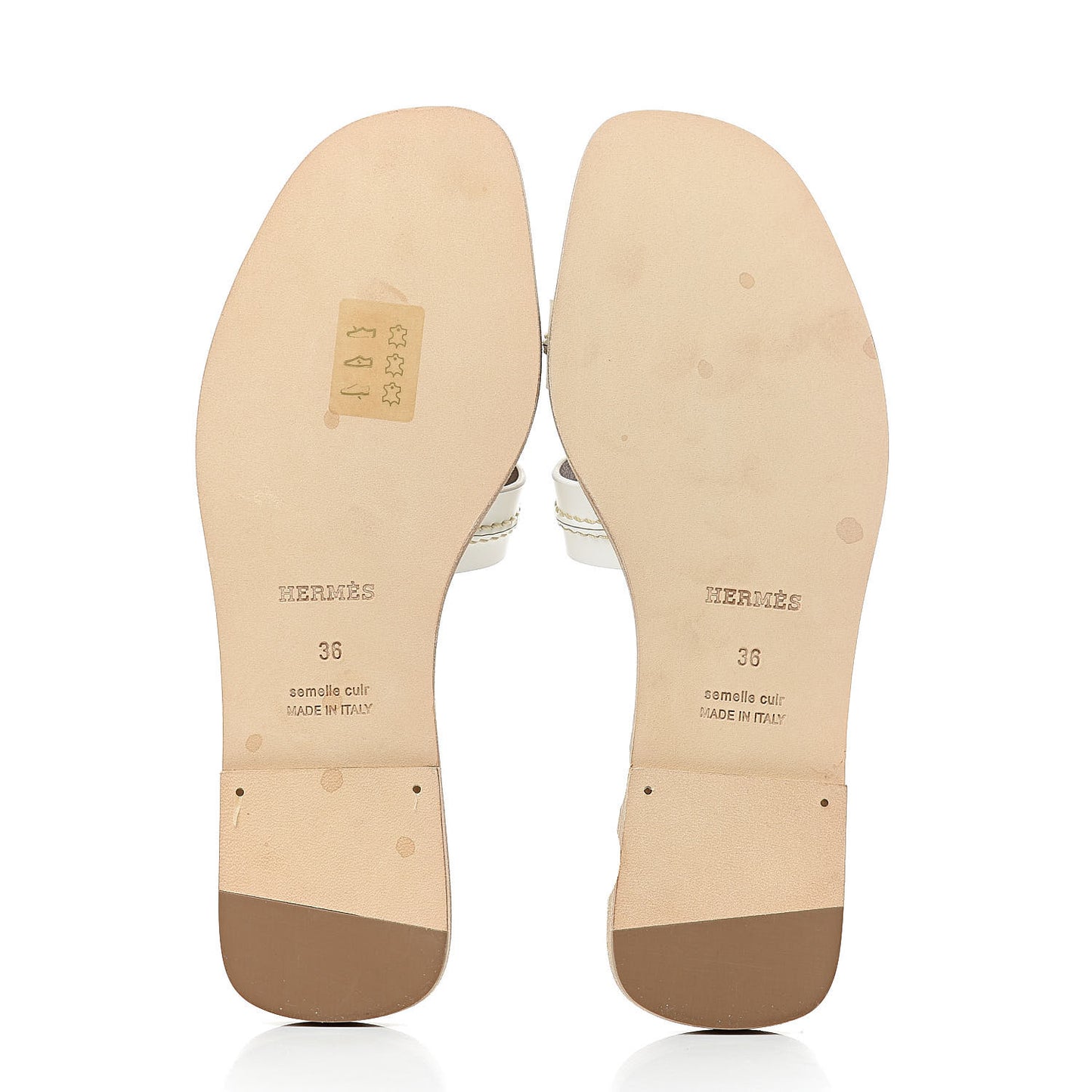 Calfskin Pique Oran Sandals 36 White