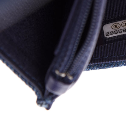 Chanel Denim Quilted 19 Wallet On Chain WOC Blue 8 of 12