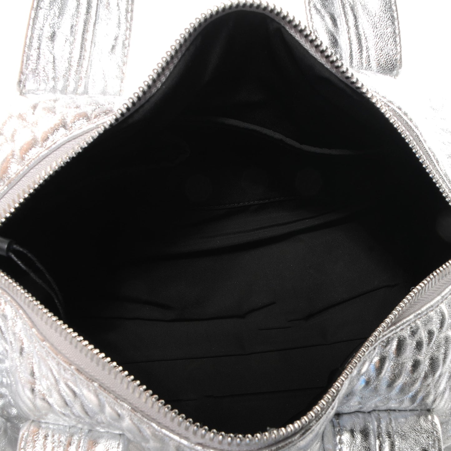 Pebbled Leather Rocco Duffel Rhodium w Rhodium Hardware
