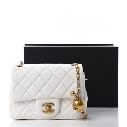 Chanel Lambskin Quilted Mini Pearl Crush Flap White 11 of 11