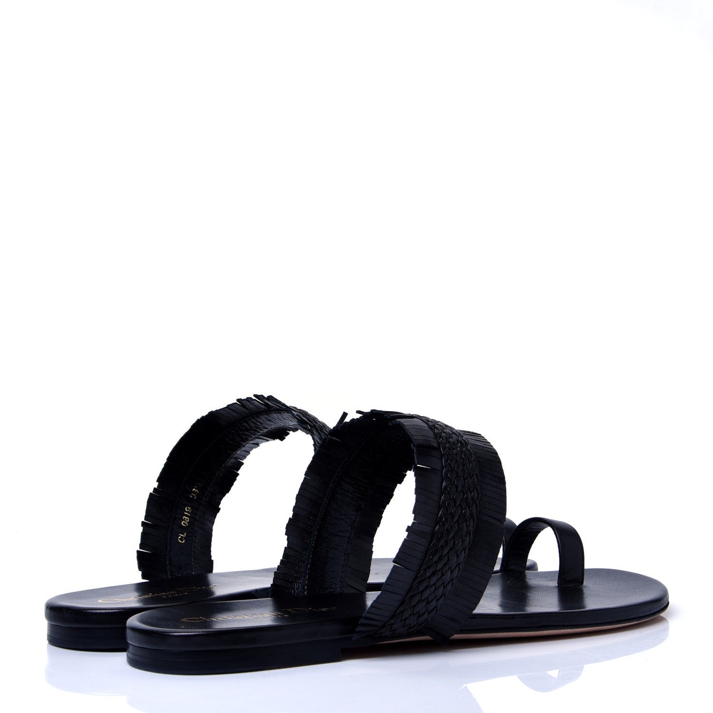 Lambskin Braided Wave Sandal 38.5 Black