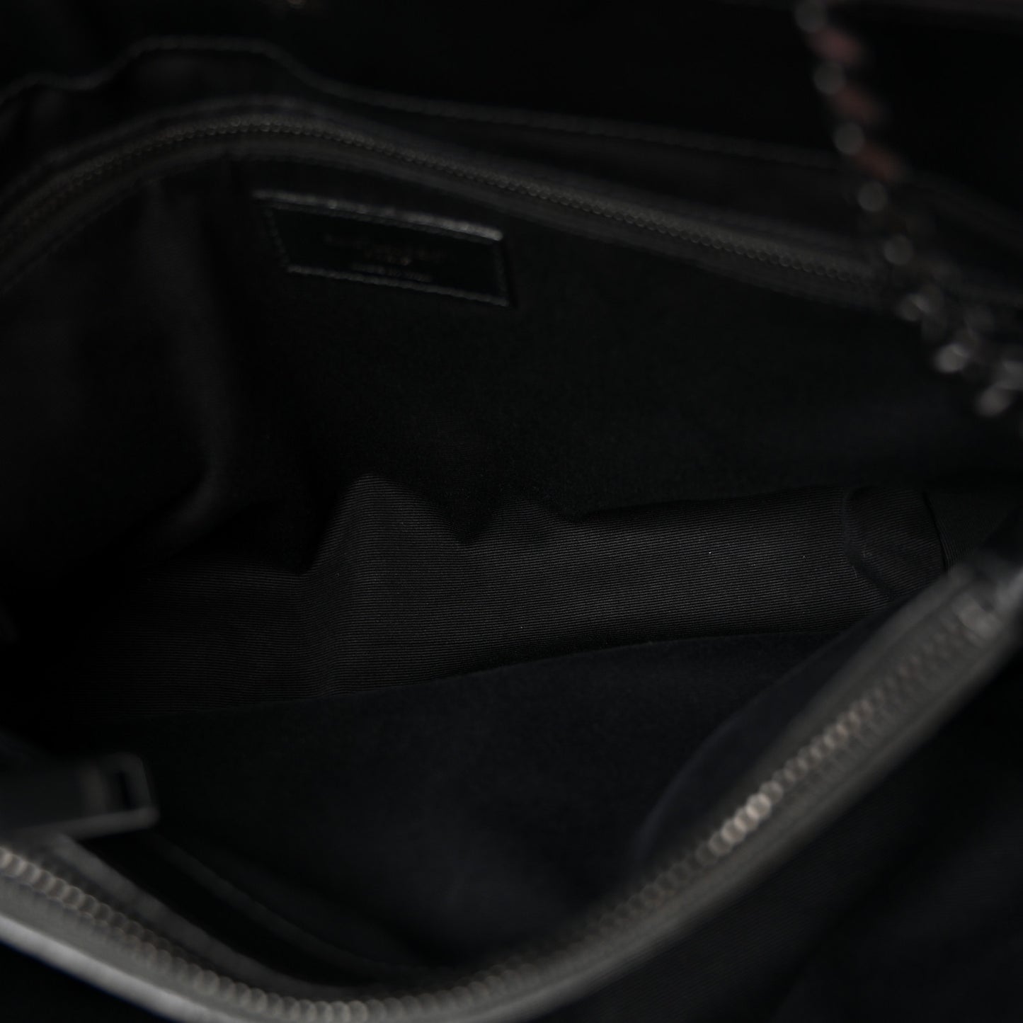 Calfskin Y Quilted Monogram Monochrome Medium Loulou Chain Satchel Black