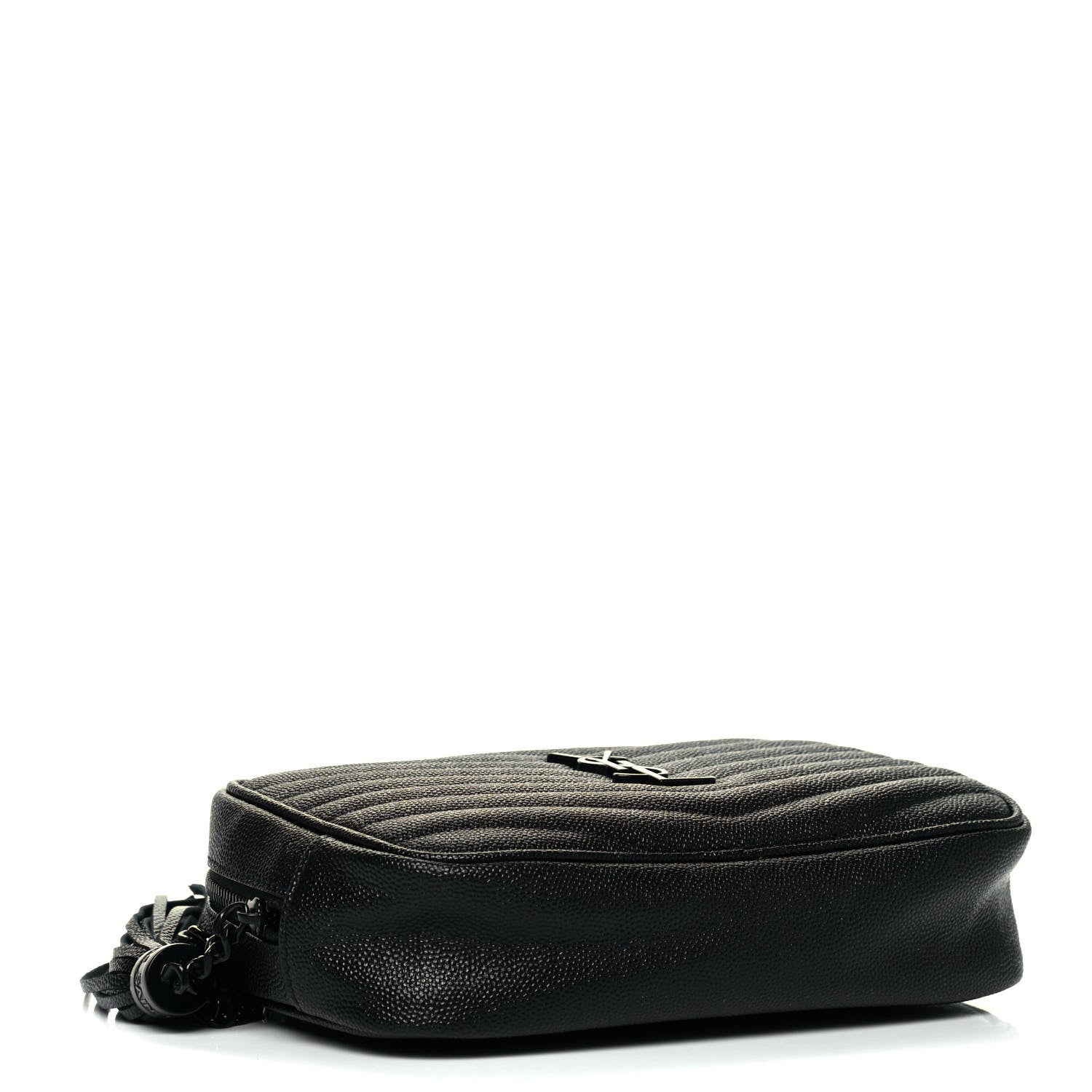 Saint Laurent Grain De Poudre Matelasse Monogram Mini Lou Camera Bag Black 4 of 9
