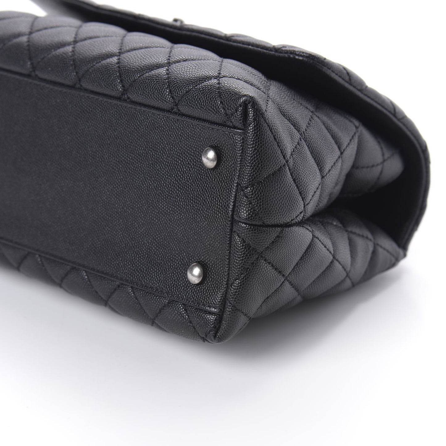 Caviar Quilted Small Coco Handle Flap Black