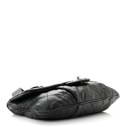 Chanel Calfskin Coco Pleats Messenger Flap Black 4 of 10