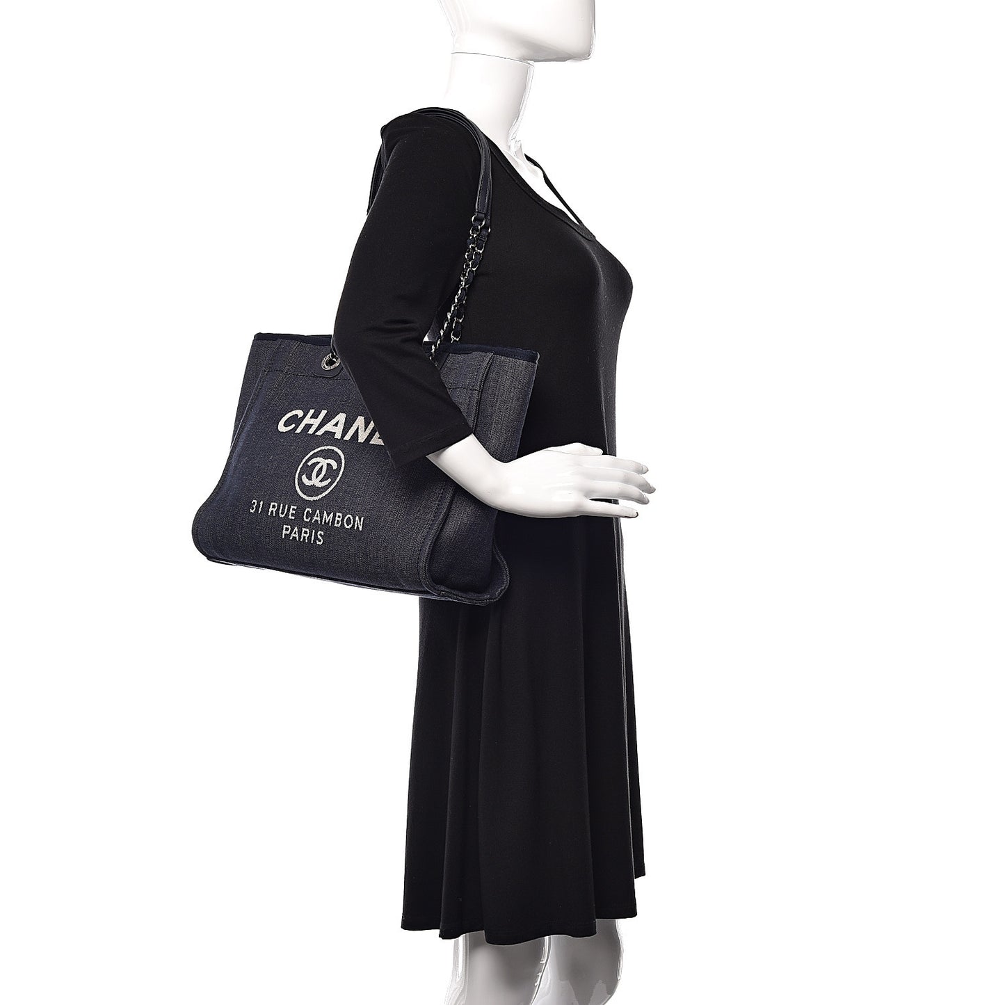 Denim Small Deauville Tote Dark Blue