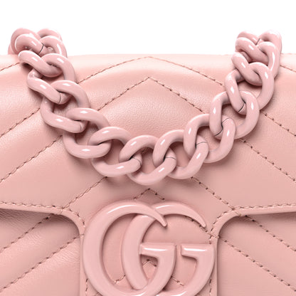 Gucci Calfskin Matelasse Monochrome GG Marmont Chain Belt Bag Perfect Pink 8 of 10