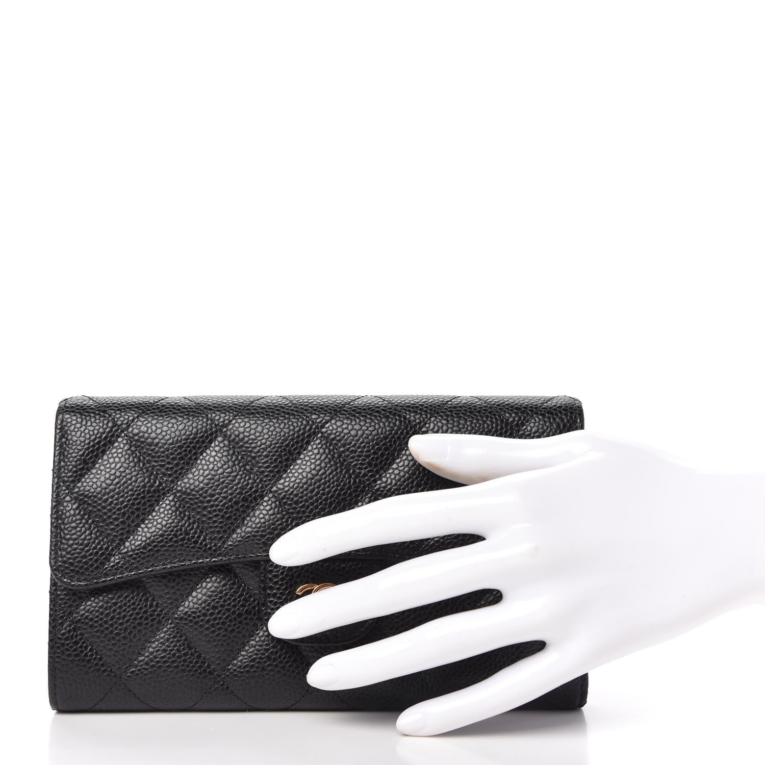 Chanel Caviar Quilted Large Flap Wallet Black 2 of 11