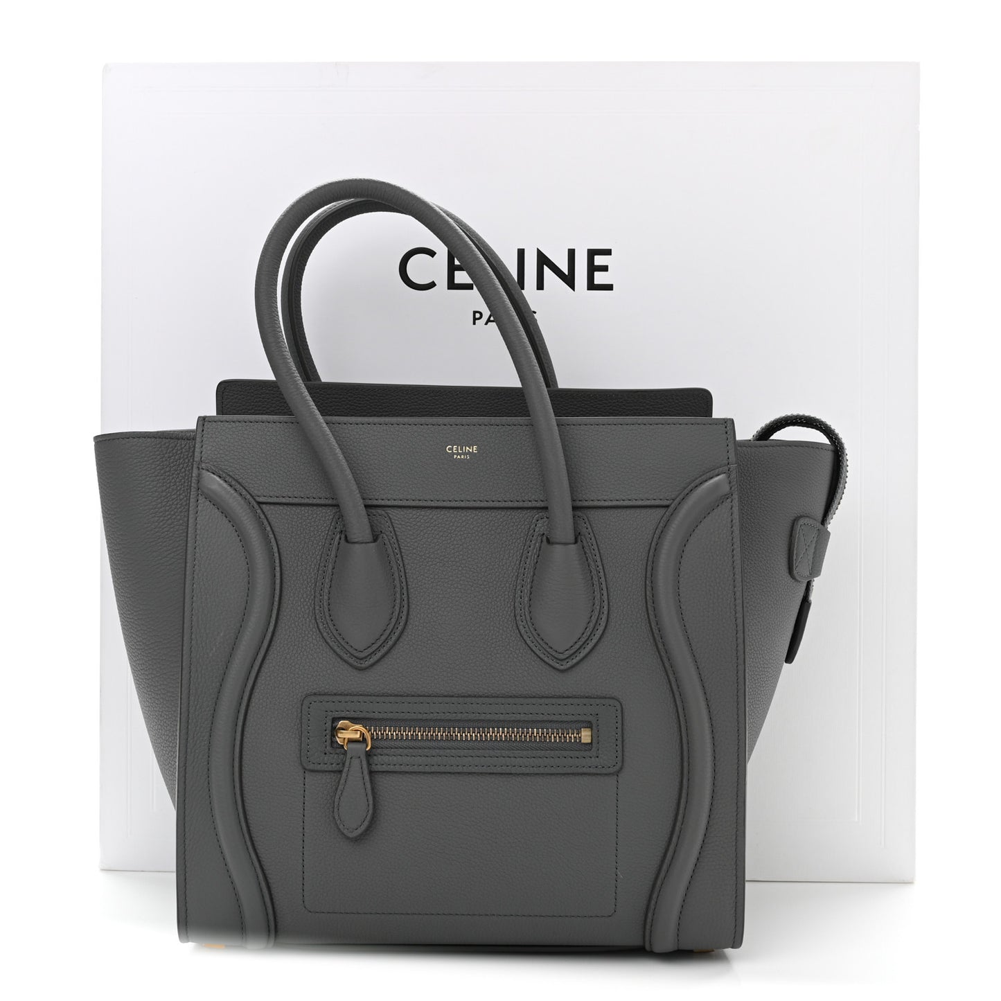 Baby Drummed Calfskin Micro Luggage Kohl