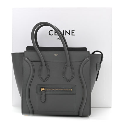 Celine Baby Drummed Calfskin Micro Luggage Kohl 12 of 12
