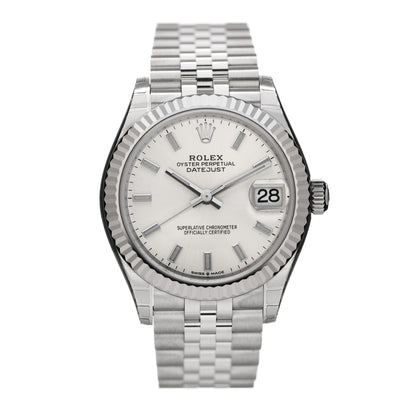 Rolex Stainless Steel 18K White Gold 31mm Oyster Perpetual Datejust Watch Silver 278274 1 of 5