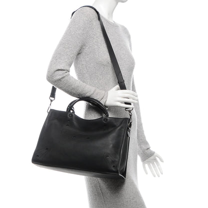 Balenciaga Veau Soyeux Perforated Blackout Hardware City Black 2 of 7