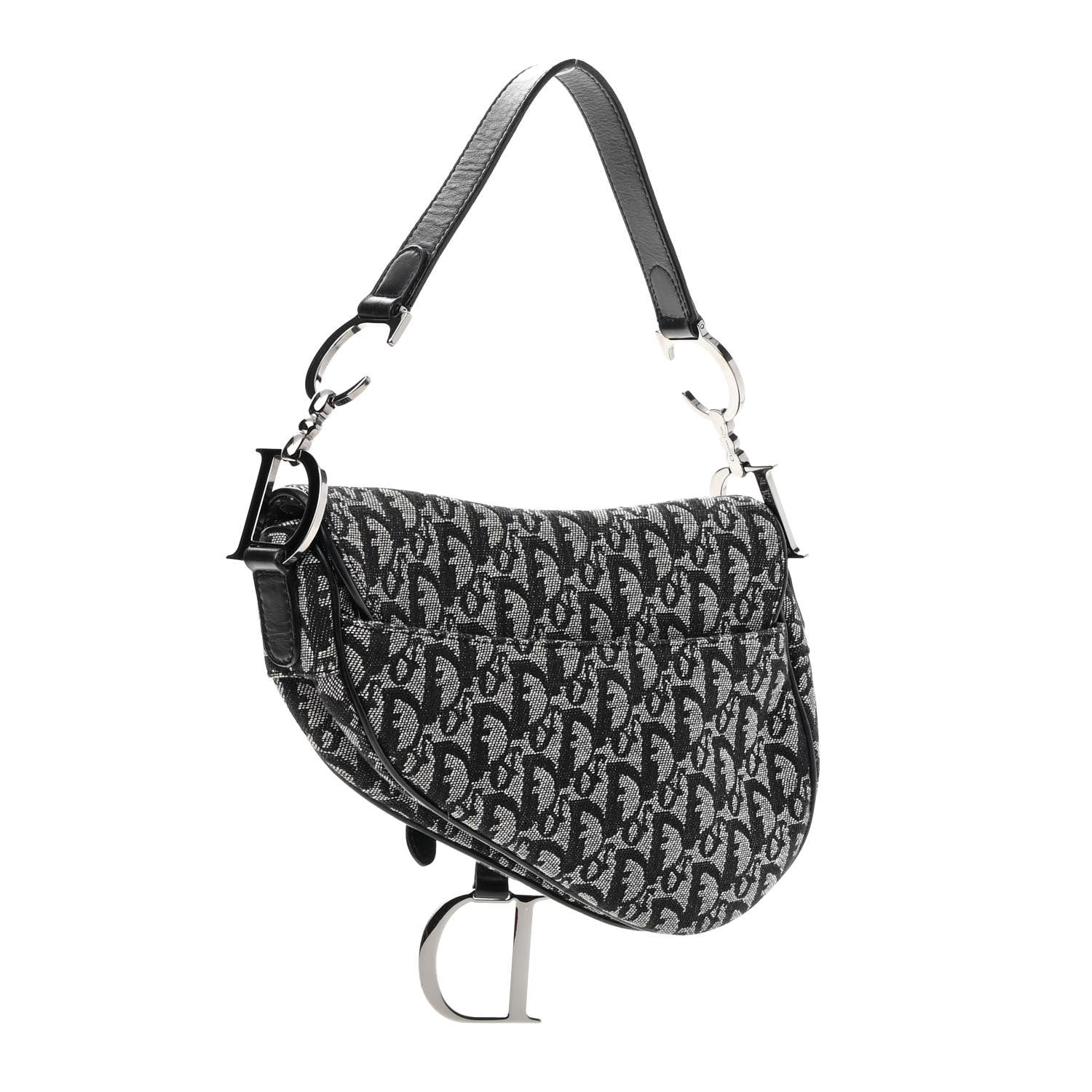 Christian Dior Monogram Saddle Bag Black 3 of 9