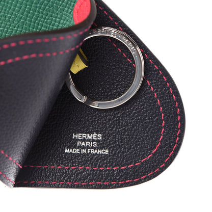 Hermes Epsom Camail Key Holder Malachite Rose Extreme Lime 5 of 6