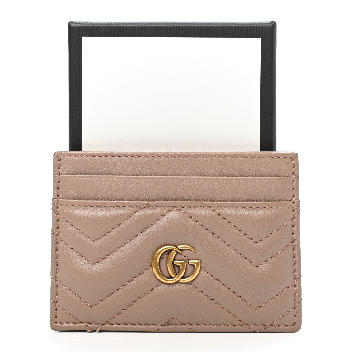 Gucci Calfskin Matelasse GG Marmont Card Holder Porcelain Rose 7 of 7