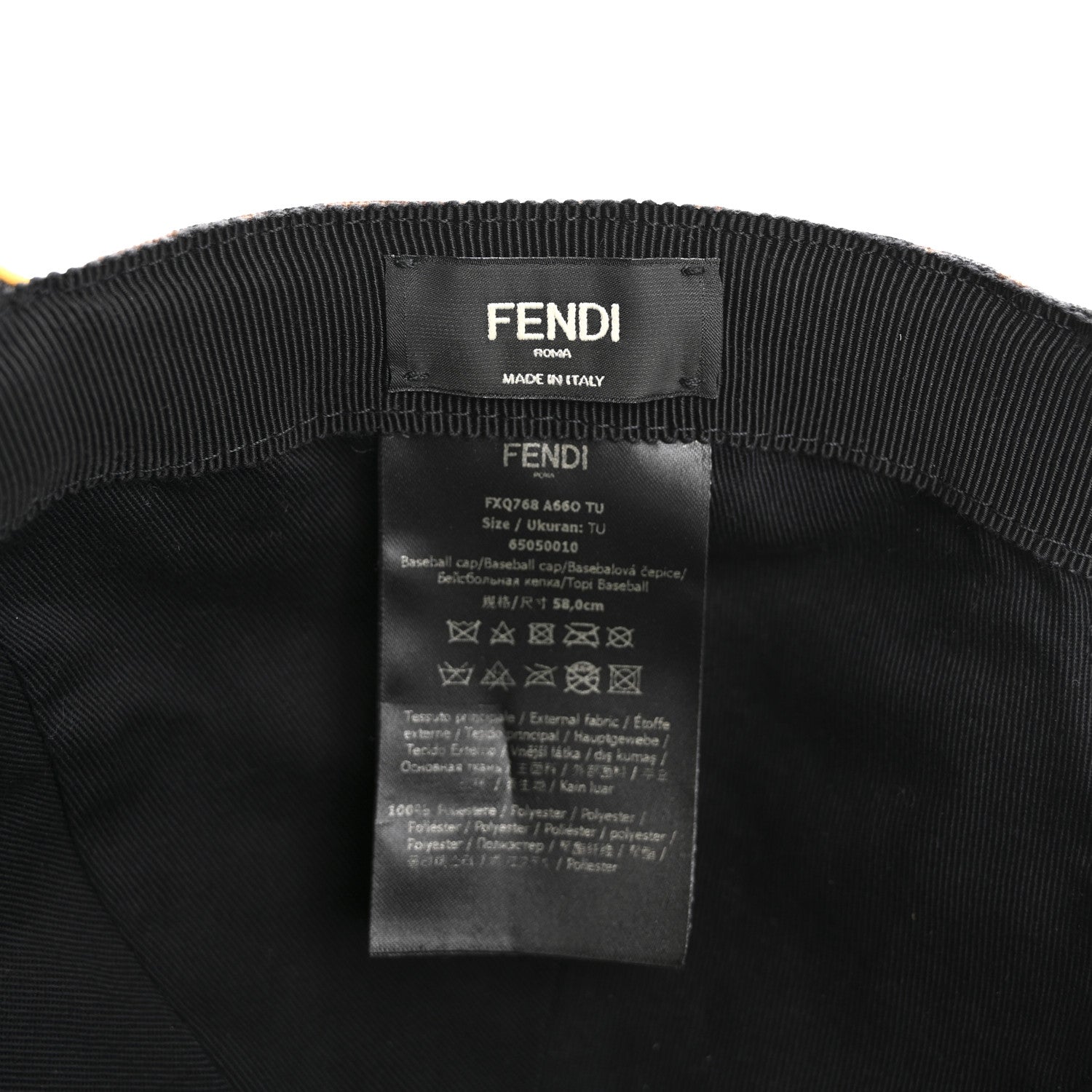 Fendi Canvas FF Reloaded Baseball Hat Tobacco Yellow 8 of 8
