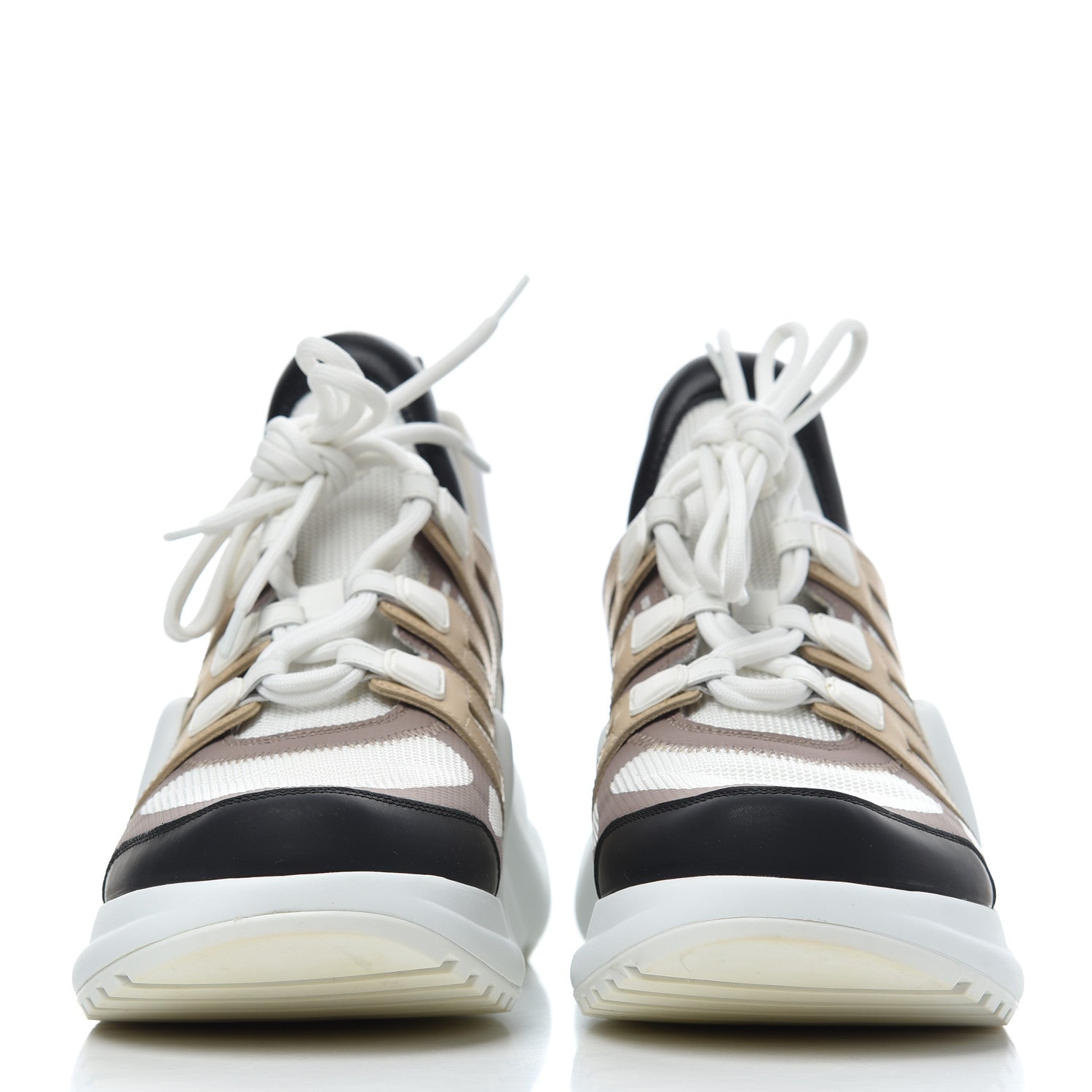 Louis Vuitton Calfskin Technical Nylon LV Archlight Sneakers 42 White Beige 2 of 14